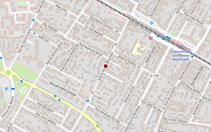 Plan du quartier : le cabinet, 135 rue du Plessis Bouchard à Franconville, près de la gare de Franconville – Le Plessis-Bouchard
